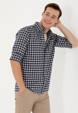 Erkek Kareli Lacivert Gömlek - 50272690031
