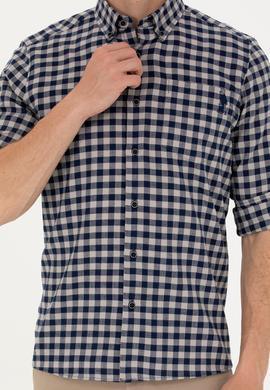 Erkek Kareli Lacivert Gömlek - 50272690031