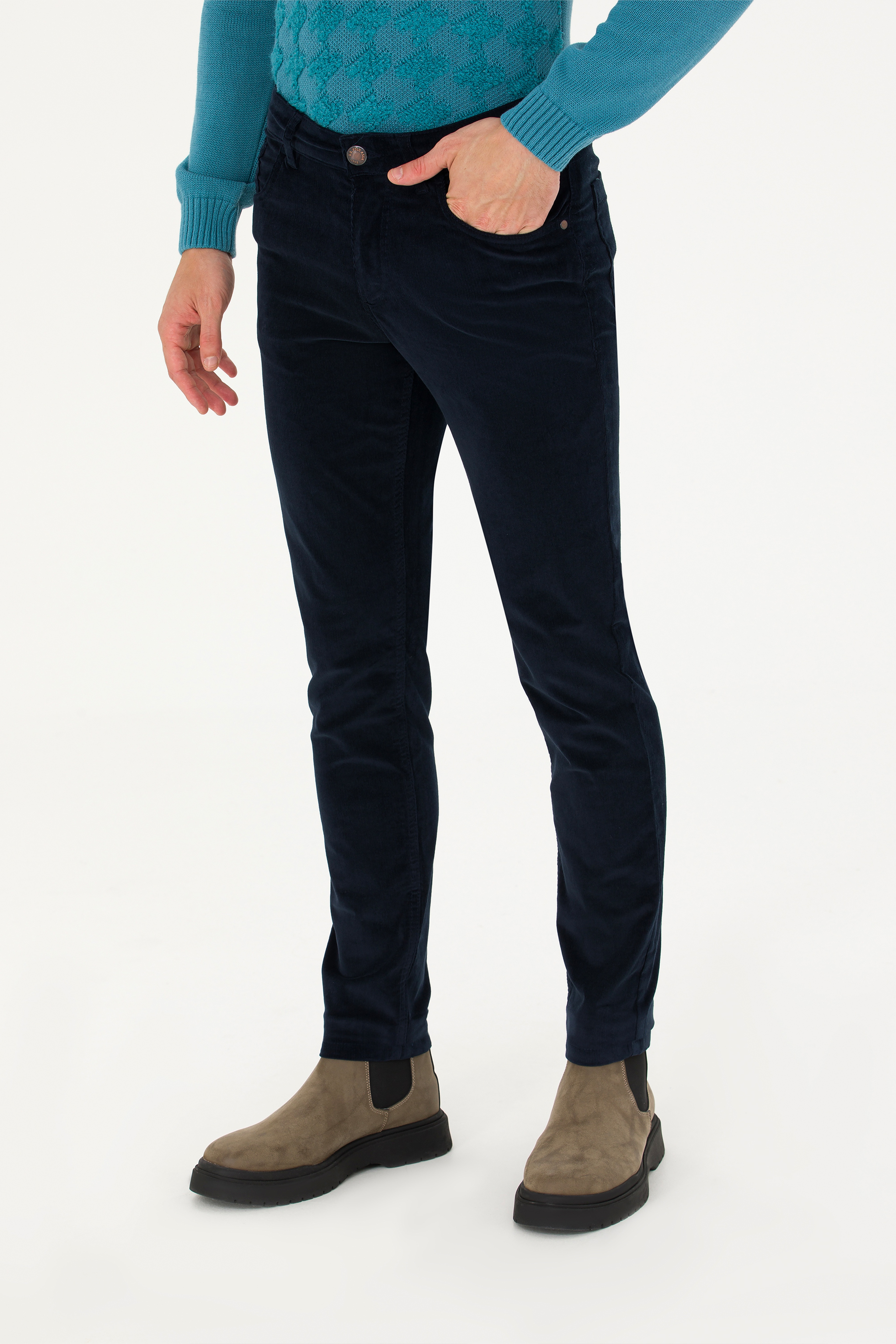 Erkek Lacivert Kanvas Pantolon - Image 3
