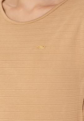 Kadın Camel Bisiklet Yaka Tişört - 50263790023