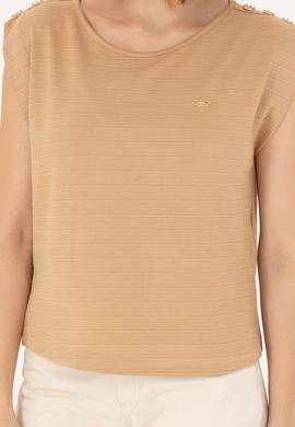 Kadın Camel Bisiklet Yaka Tişört - 50263790023