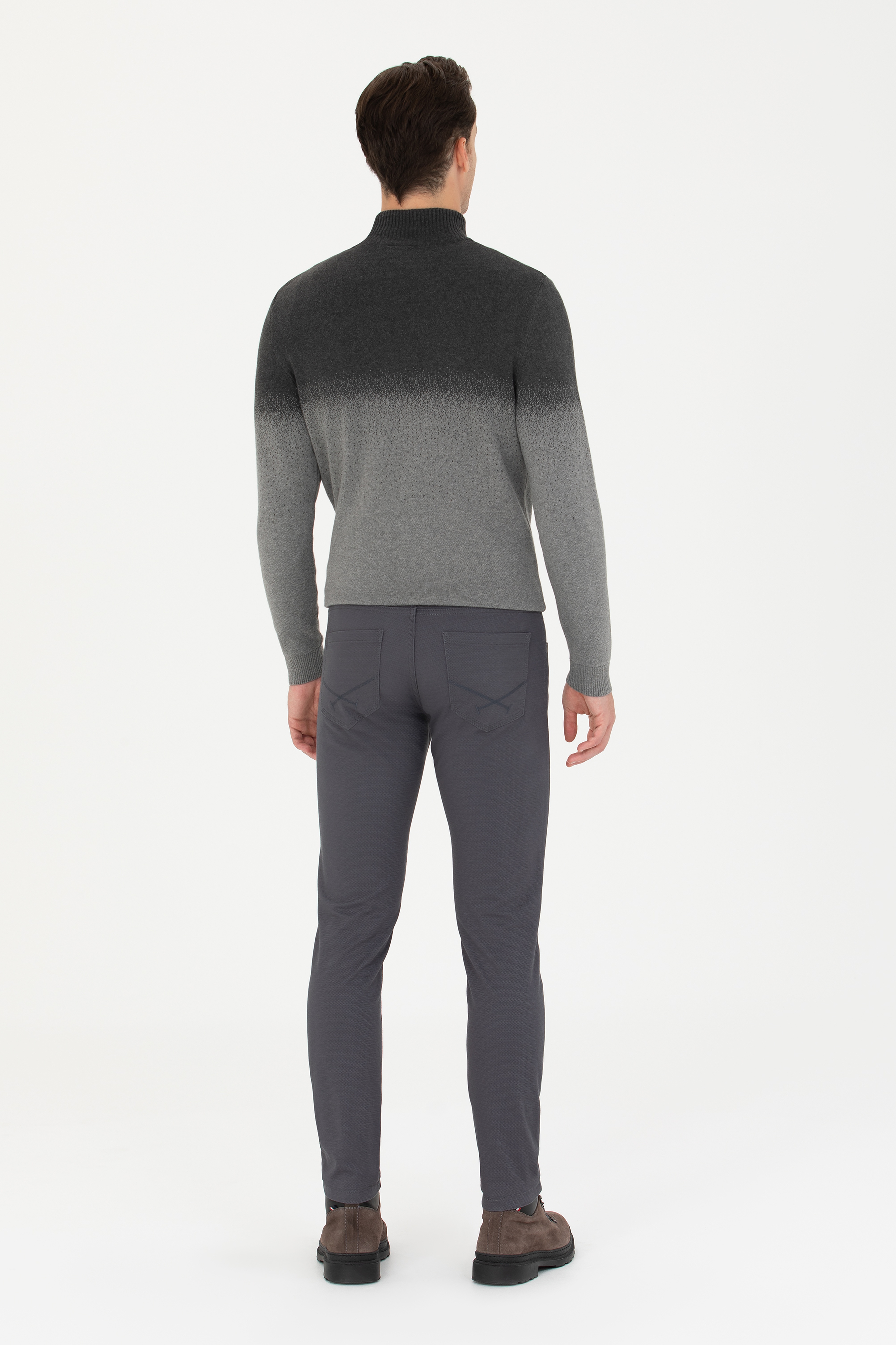 Erkek Slim Fit Antrasit Kanvas Pantolon - Image 4