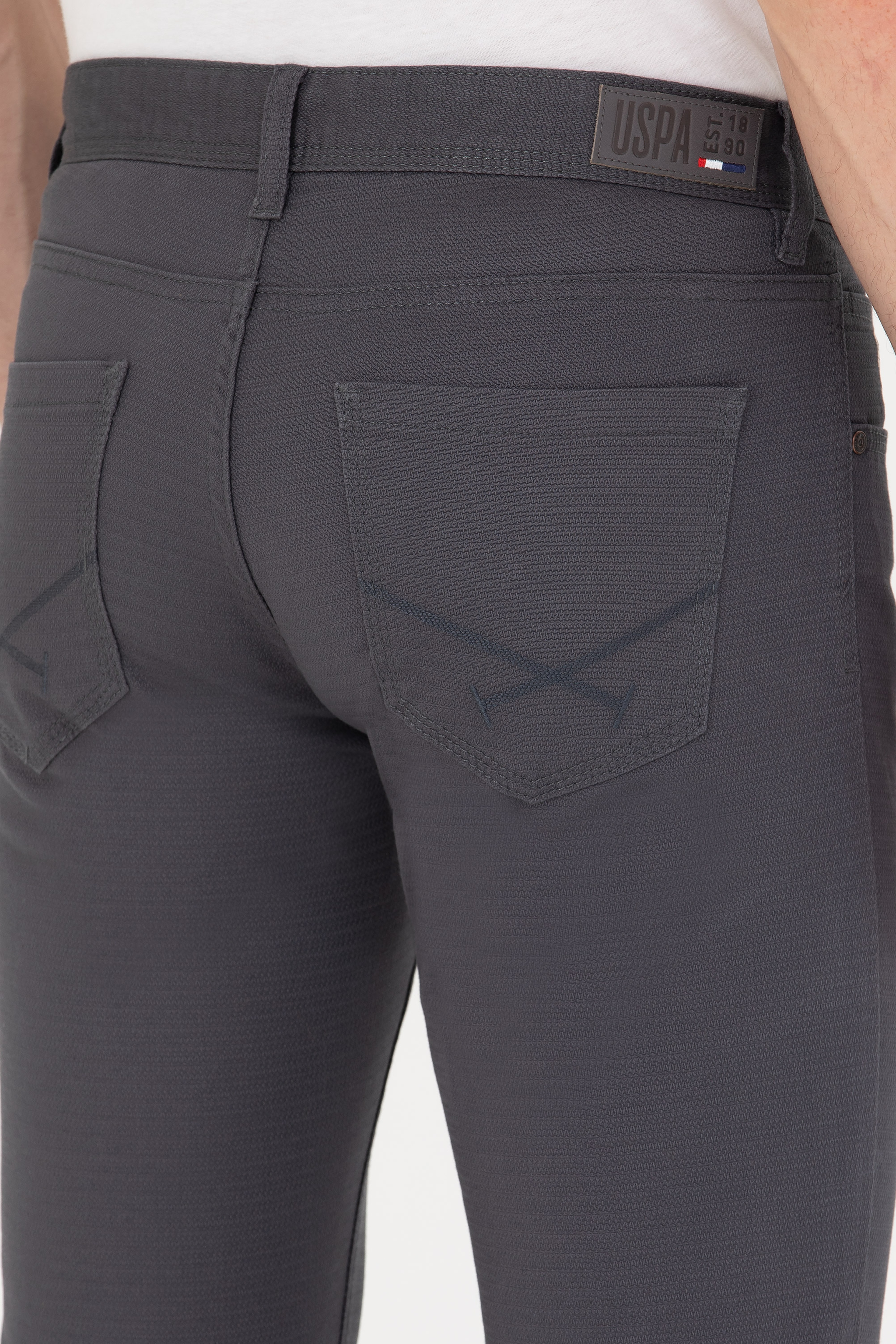 Erkek Slim Fit Antrasit Kanvas Pantolon