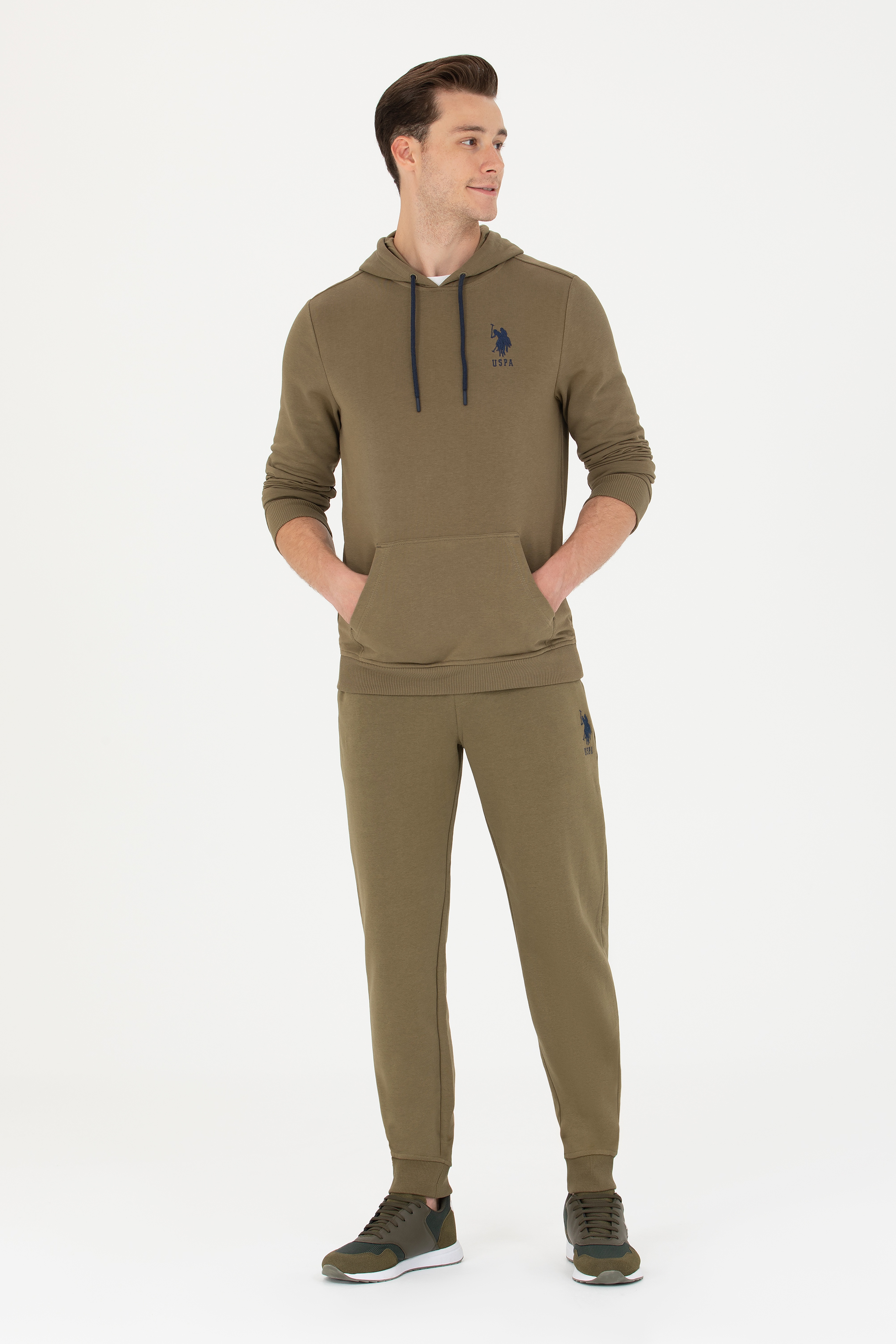 Erkek Haki Basic Sweatshirt - Image 4