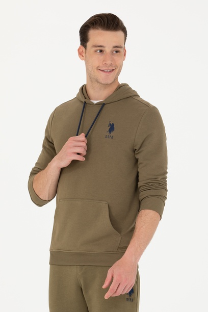Erkek Haki Basic Sweatshirt