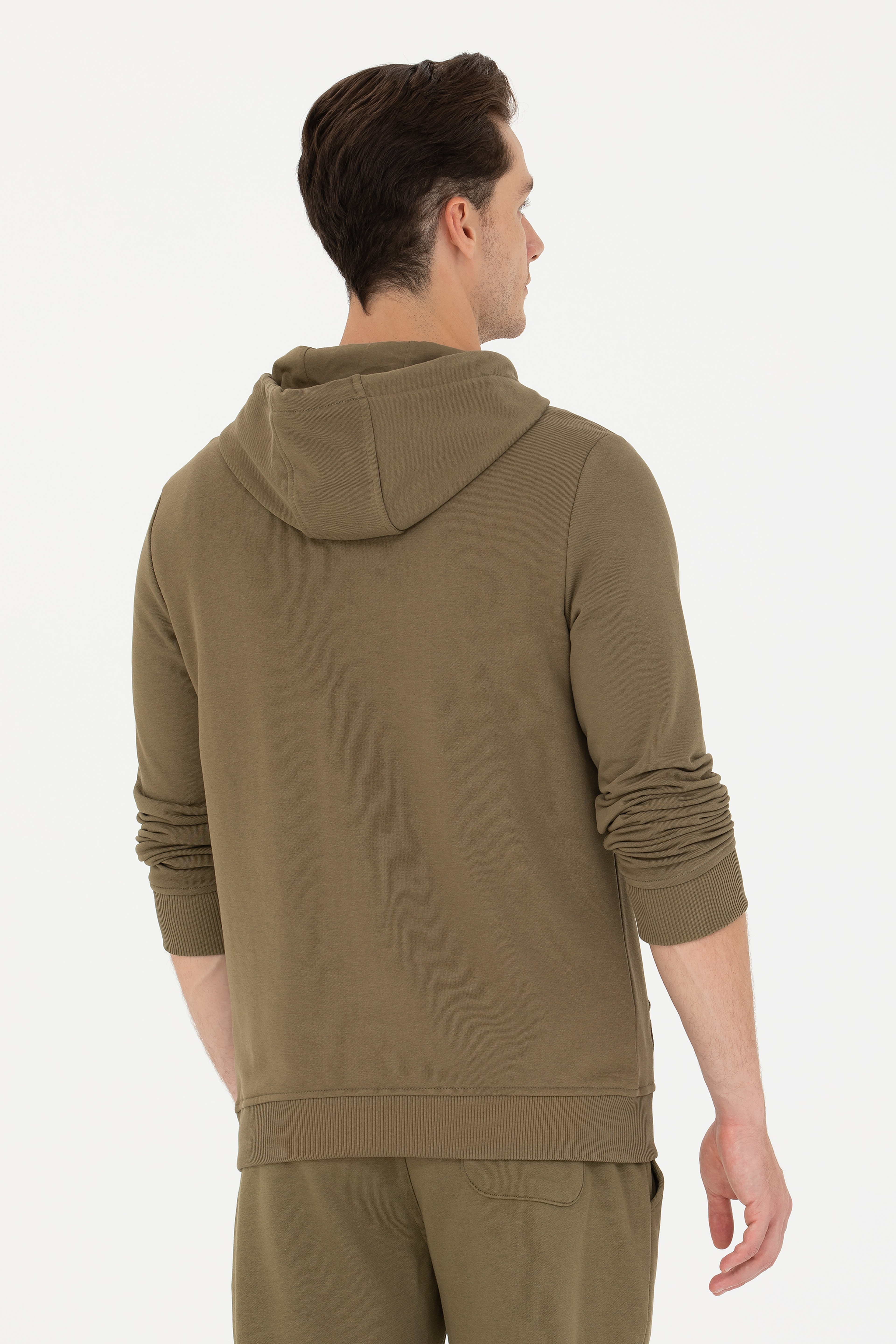 Erkek Haki Basic Sweatshirt