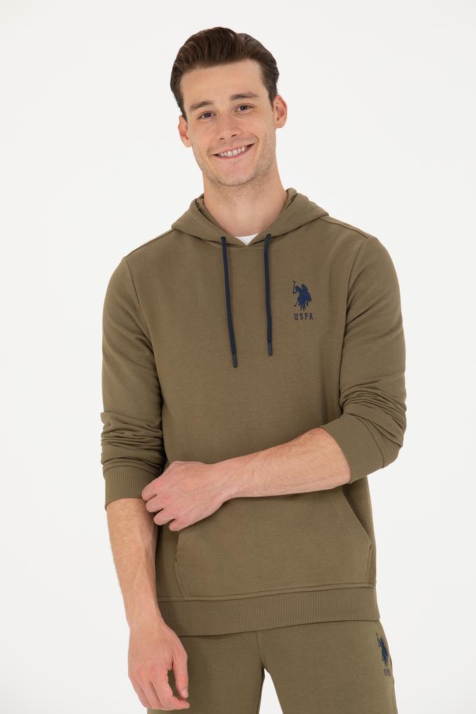 Erkek Haki Basic Sweatshirt