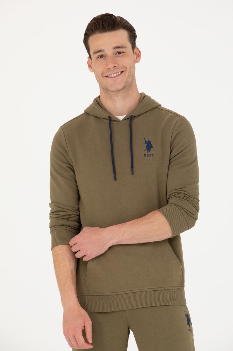 Erkek Haki Basic Sweatshirt