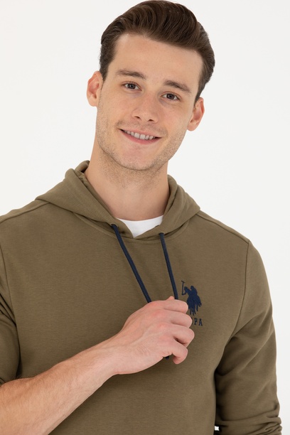 Erkek Haki Basic Sweatshirt