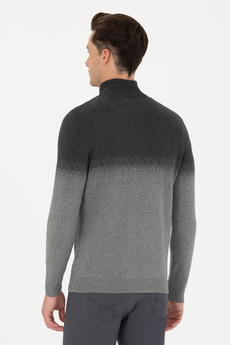 Erkek Antrasit Melanj Boğazlı Kazak - 50272121003