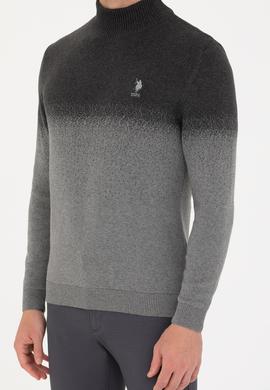 Erkek Antrasit Melanj Boğazlı Kazak - 50272121003