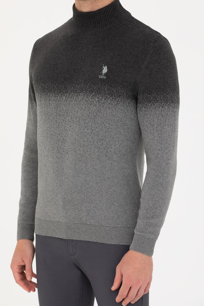 Erkek Antrasit Melanj Boğazlı Kazak - 50272121003