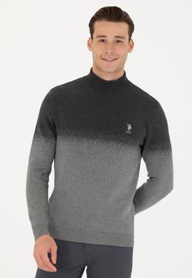 Erkek Antrasit Melanj Boğazlı Kazak - 50272121003