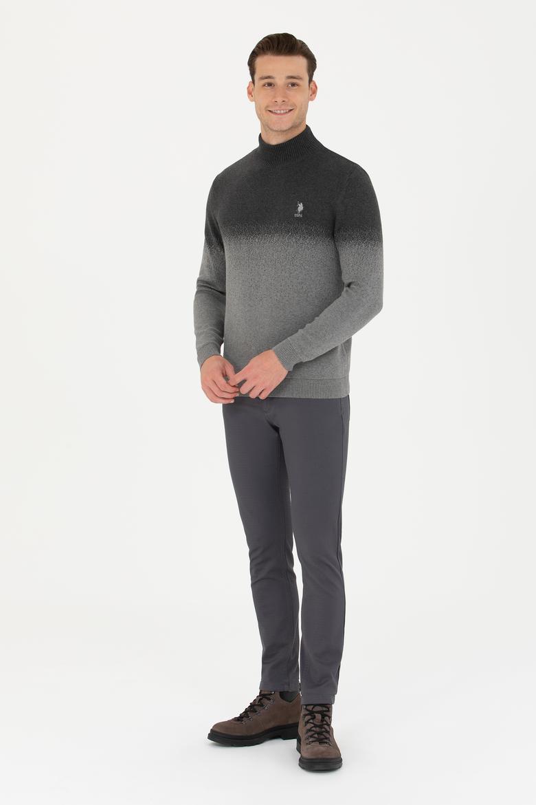 Erkek Antrasit Melanj Boğazlı Kazak - 50272121003