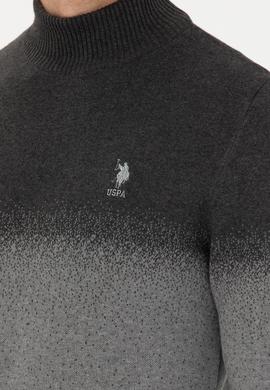 Erkek Antrasit Melanj Boğazlı Kazak - 50272121003