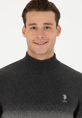 Erkek Antrasit Melanj Boğazlı Kazak - 50272121003