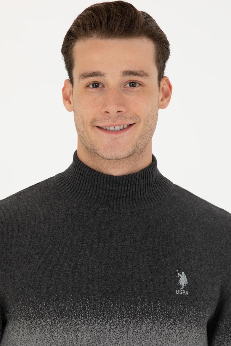 Erkek Antrasit Melanj Boğazlı Kazak - 50272121003