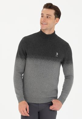 Erkek Antrasit Melanj Boğazlı Kazak - 50272121003