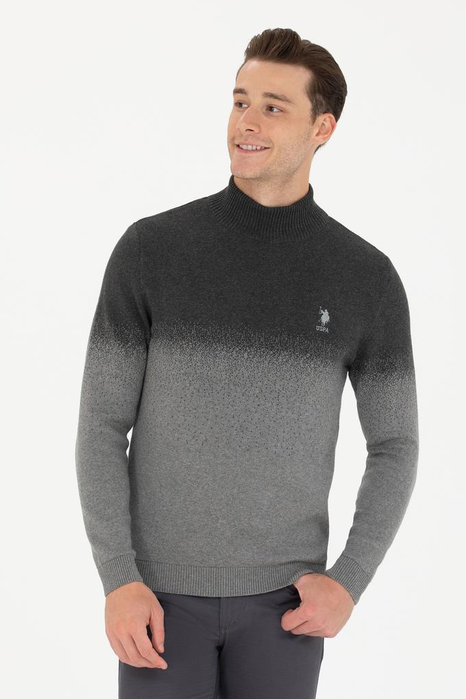 Erkek Antrasit Melanj Boğazlı Kazak