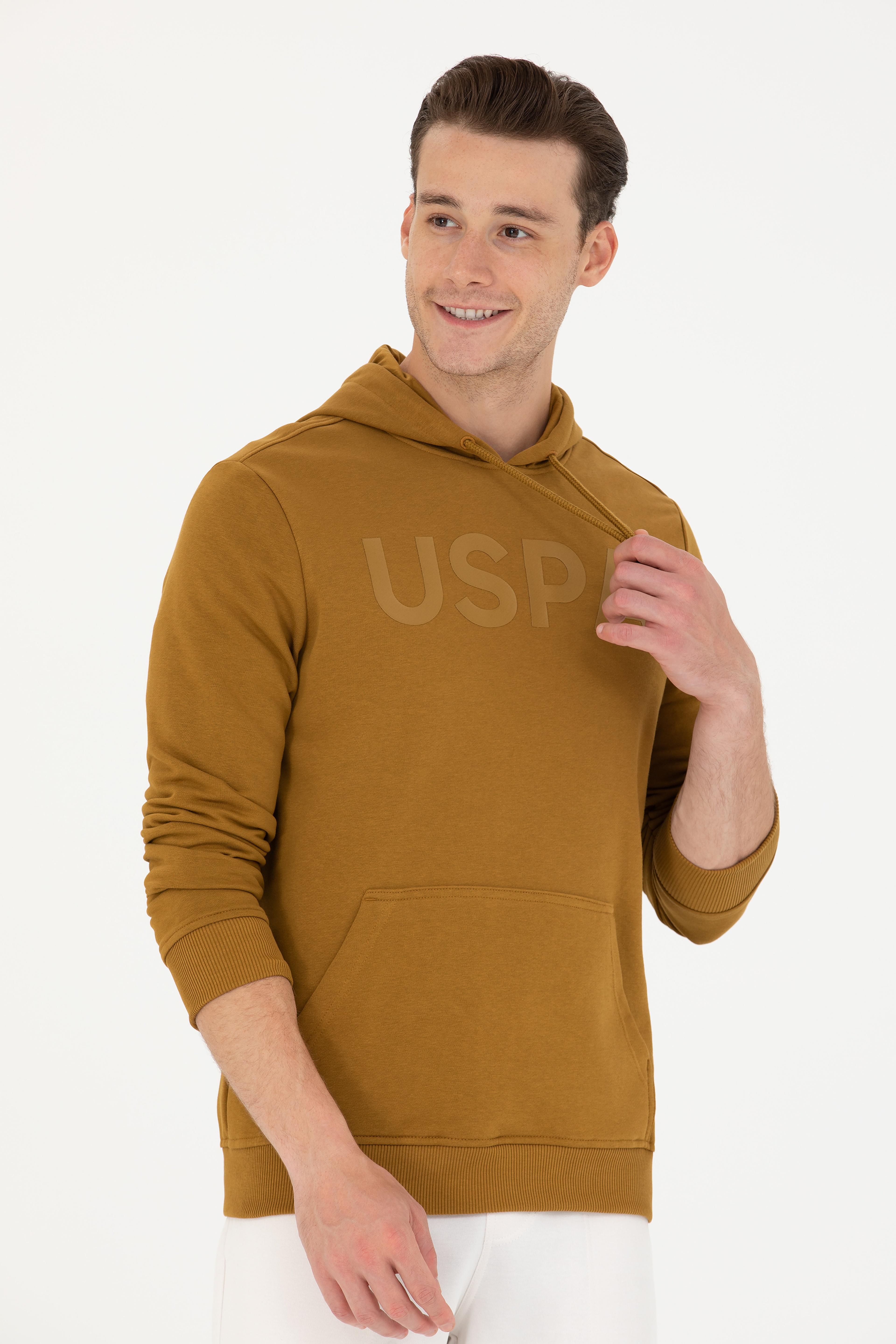 Erkek Açık Haki Basic Sweatshirt - Image 1