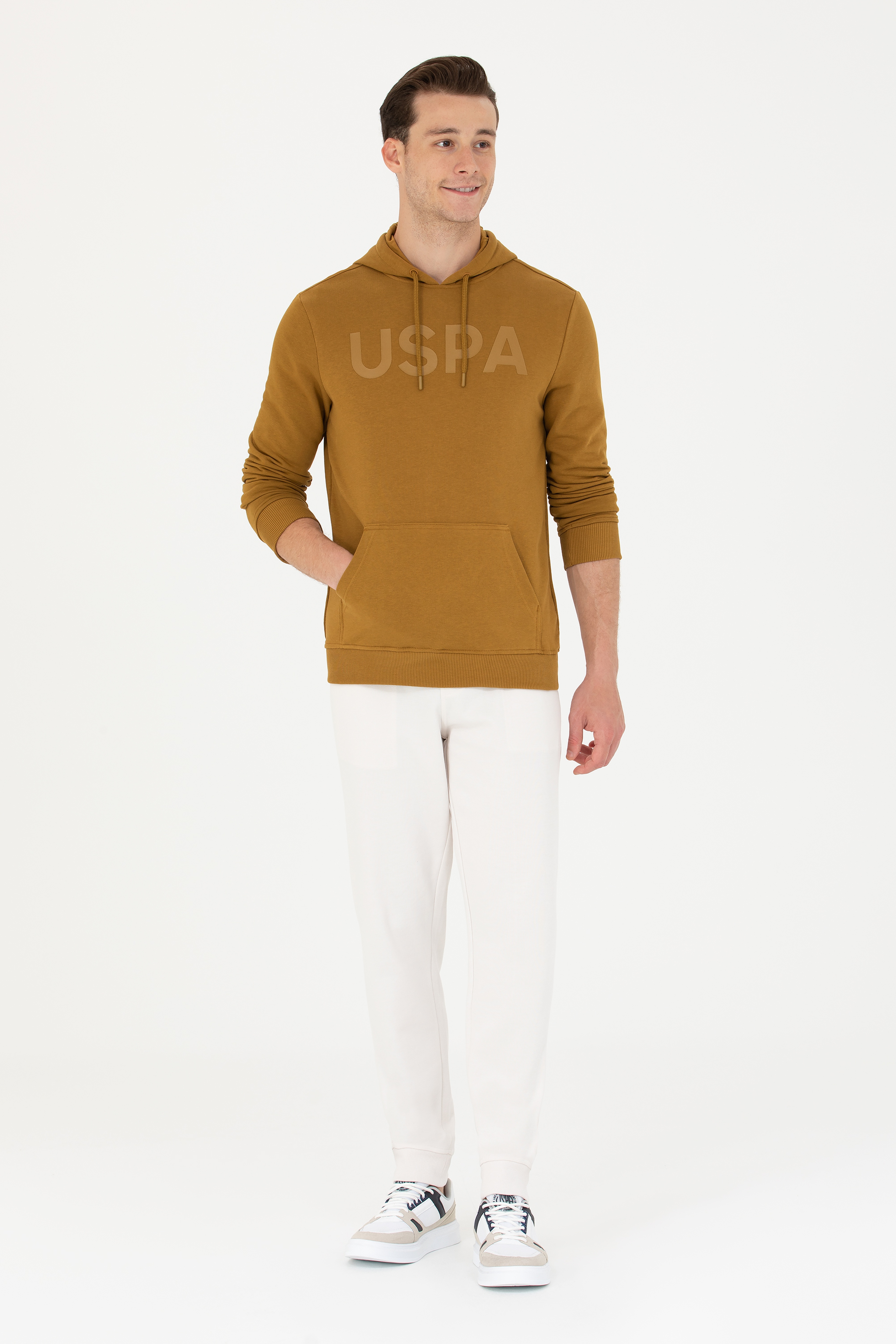 Erkek Açık Haki Basic Sweatshirt - Image 4