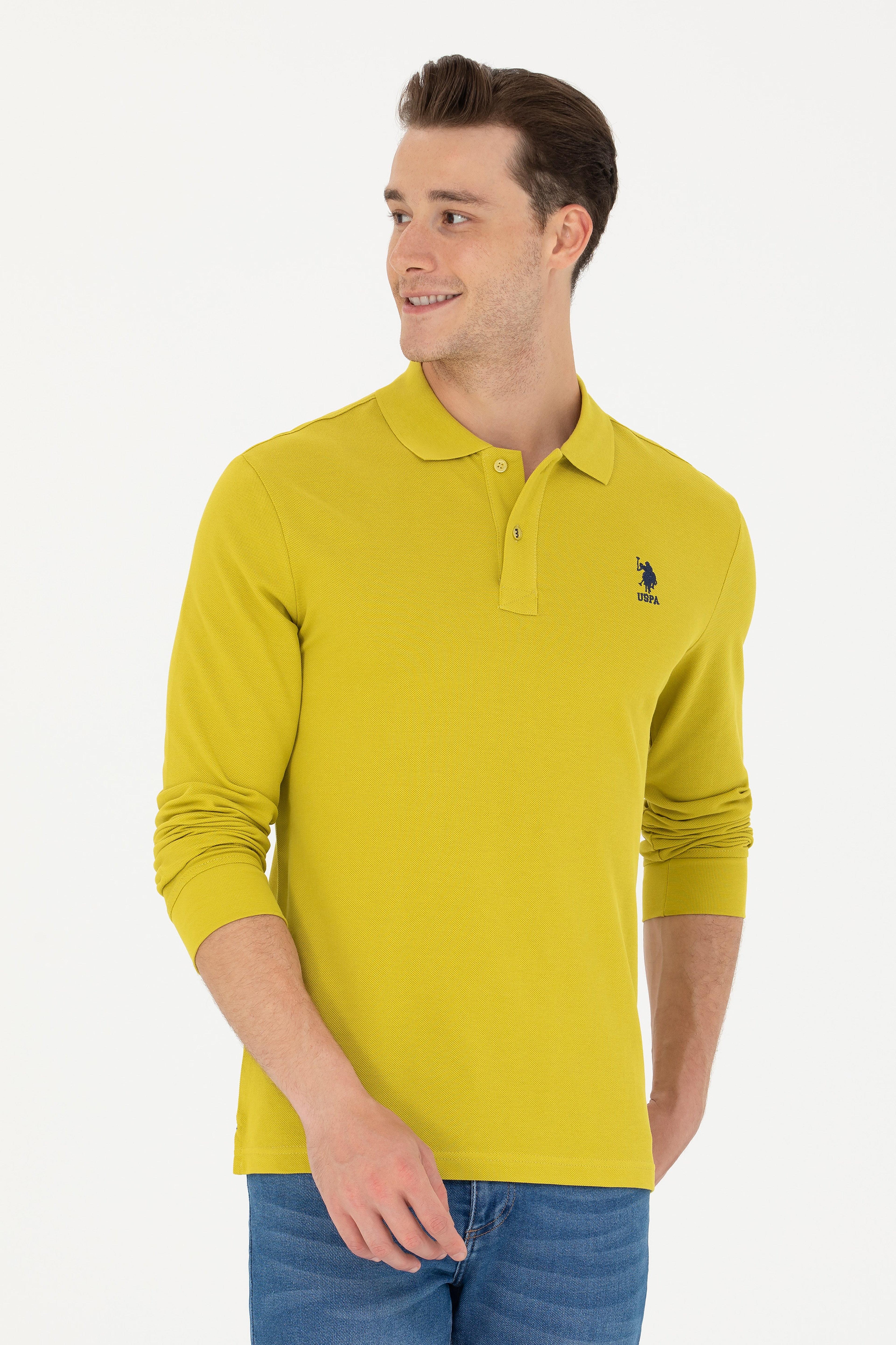 Erkek Fıstık Yeşili Basic Sweatshirt - Image 3