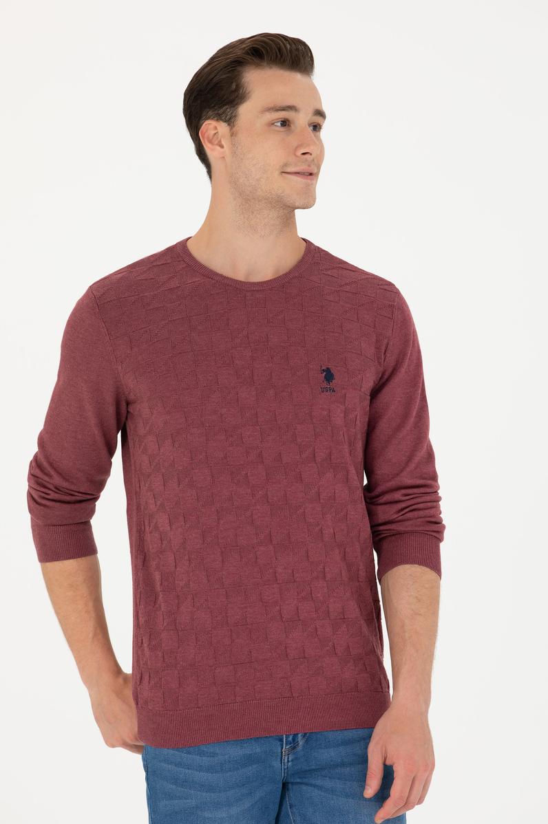 Erkek Bordo Basic Kazak