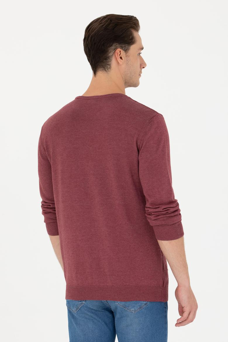 Erkek Bordo Basic Kazak - 50269001063