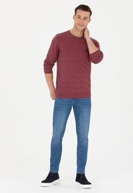 Erkek Bordo Basic Kazak - 50269001063