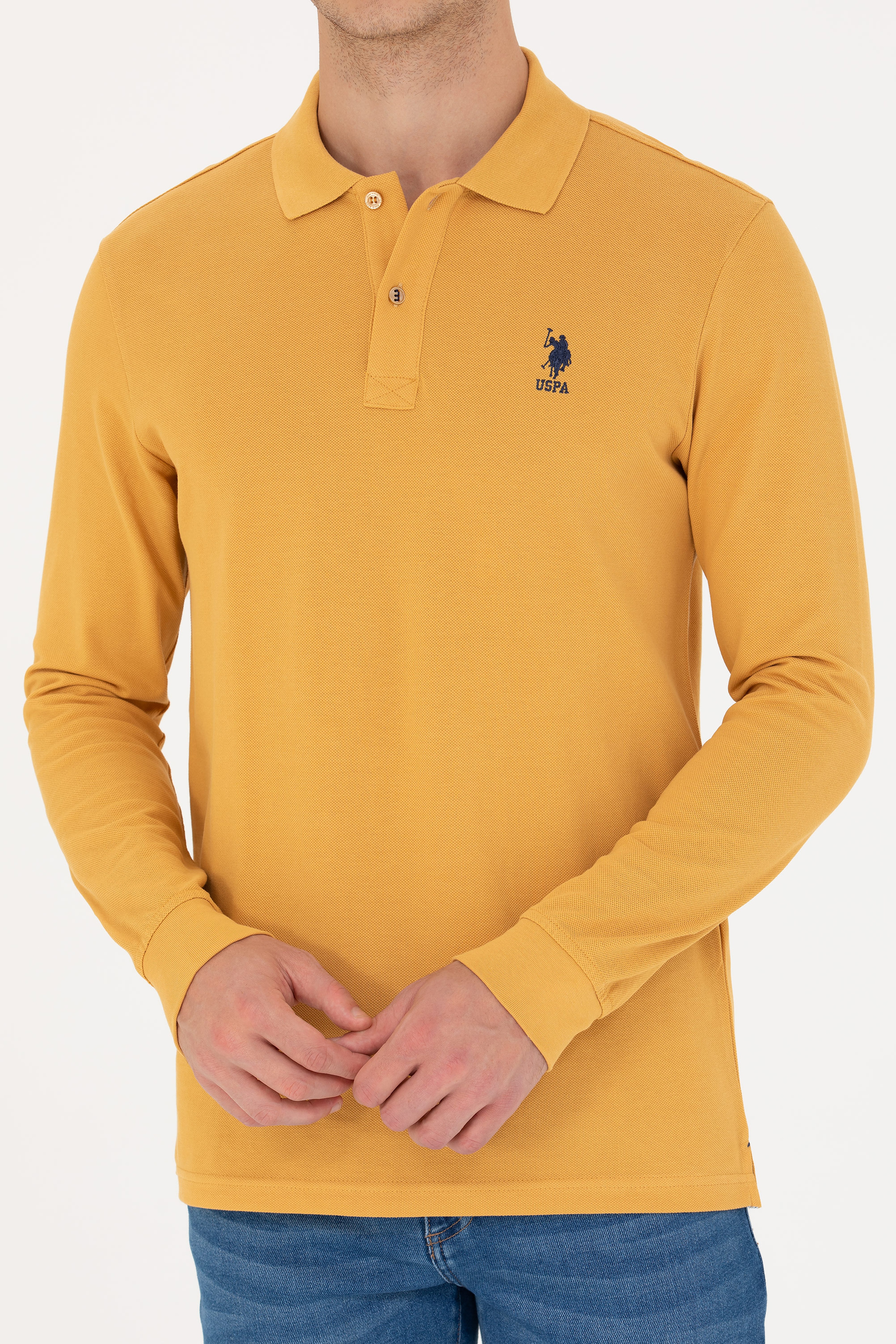Erkek Hardal Basic Sweatshirt - Image 6