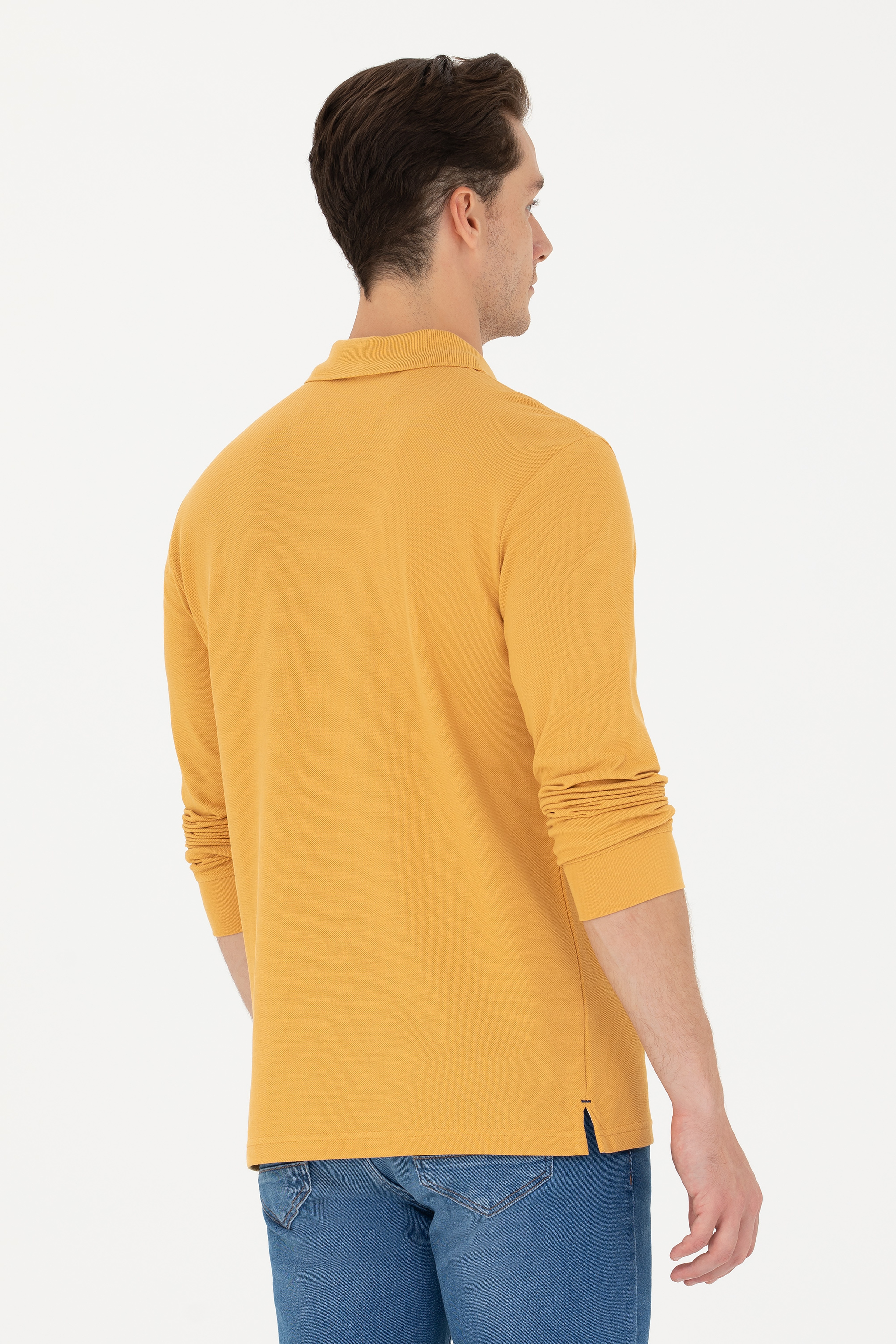 Erkek Hardal Basic Sweatshirt - Image 5