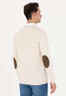 Erkek Krem Melanj Basic Kazak - 50269006116