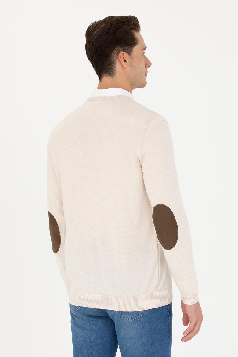 Erkek Krem Melanj Basic Kazak - 50269006116