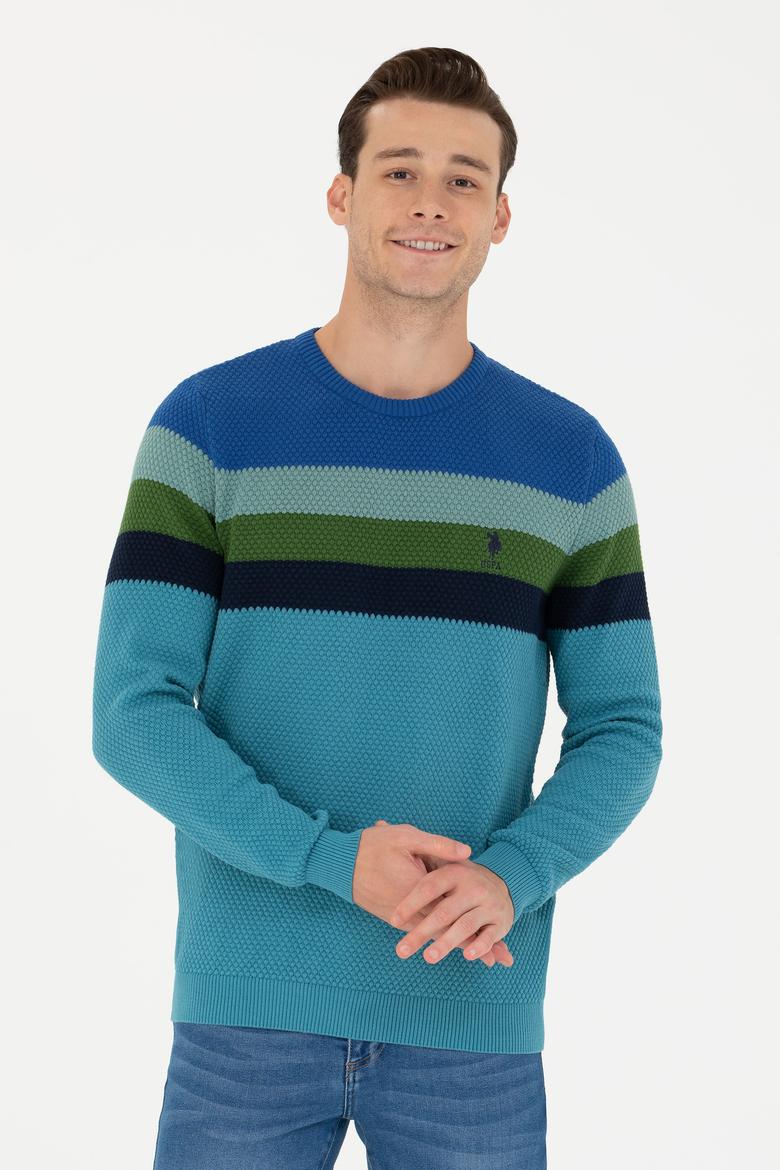 Erkek Petrol Bisiklet Yaka Kazak