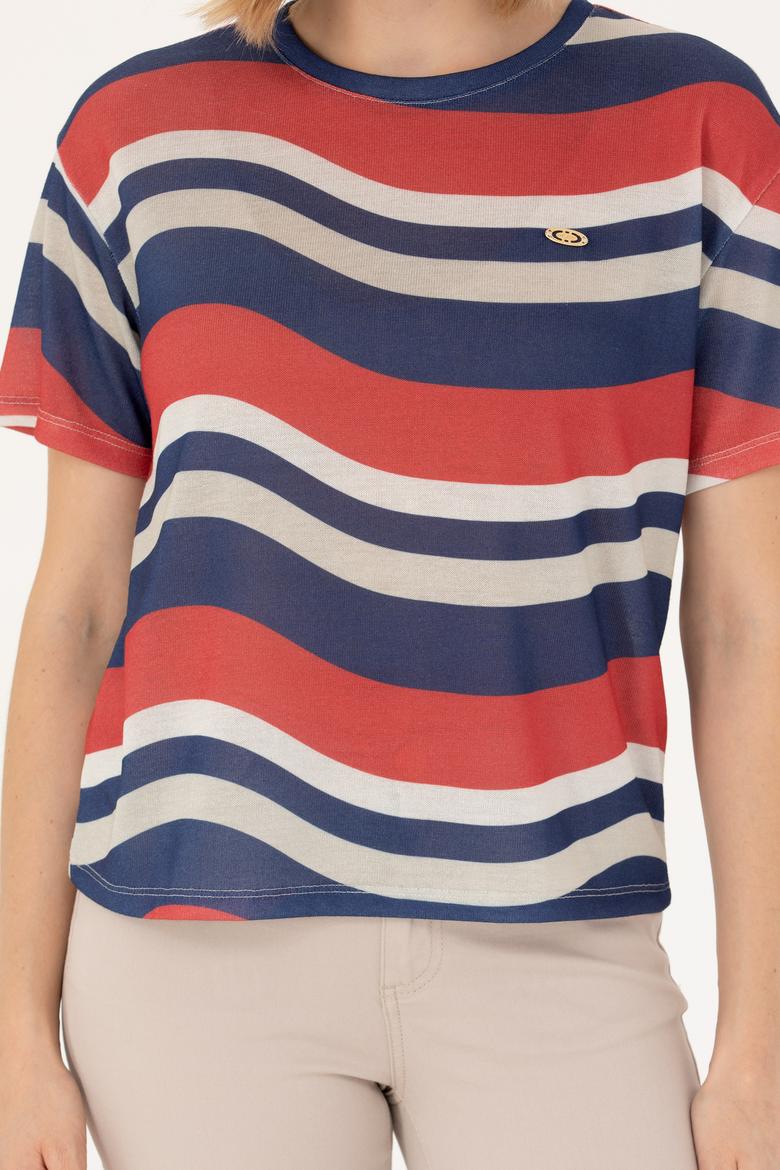 Kadın Lacivert Tişört - 50263600036