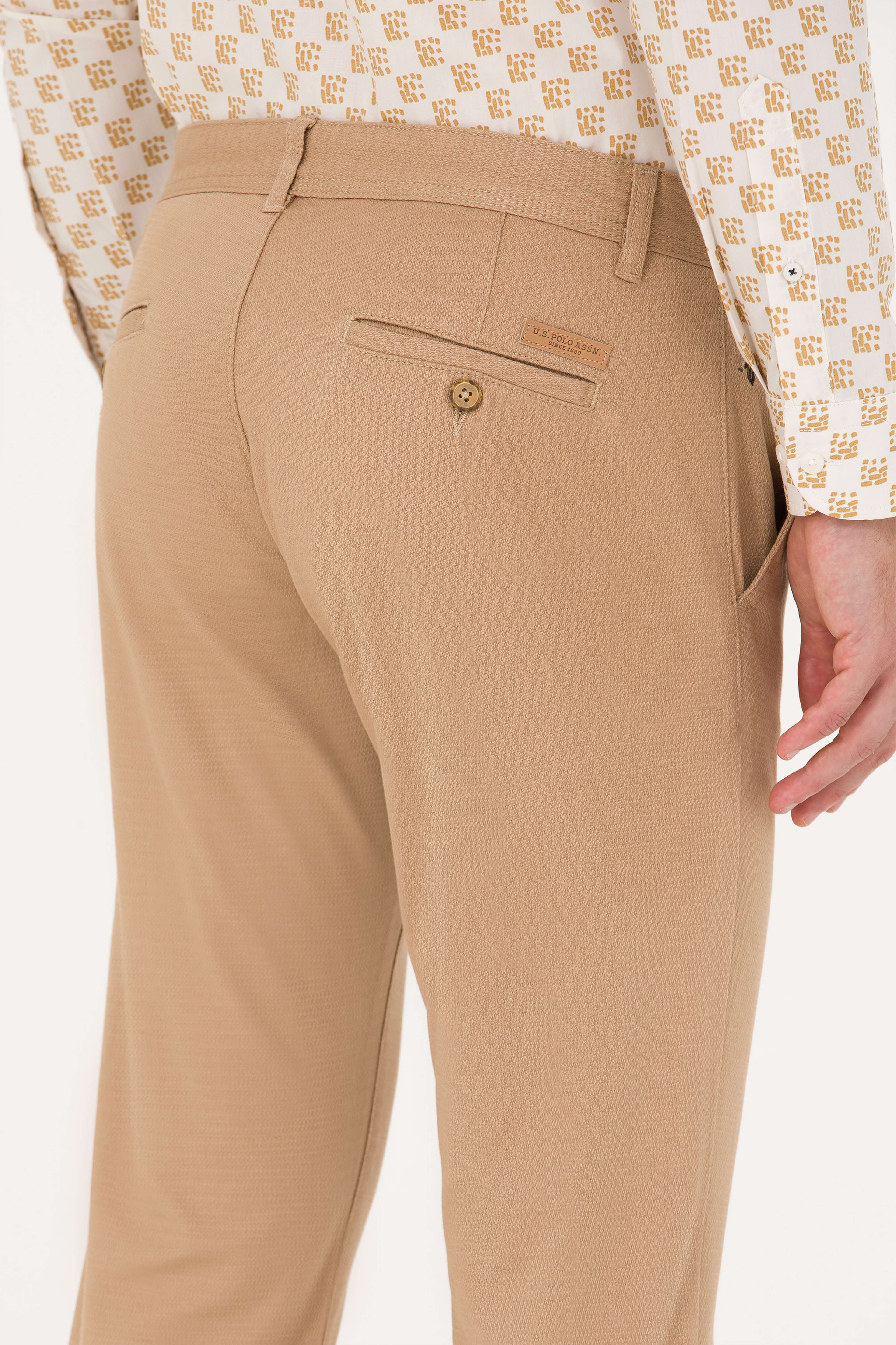 Erkek Slim Fit Camel Kanvas Pantolon - Image 7