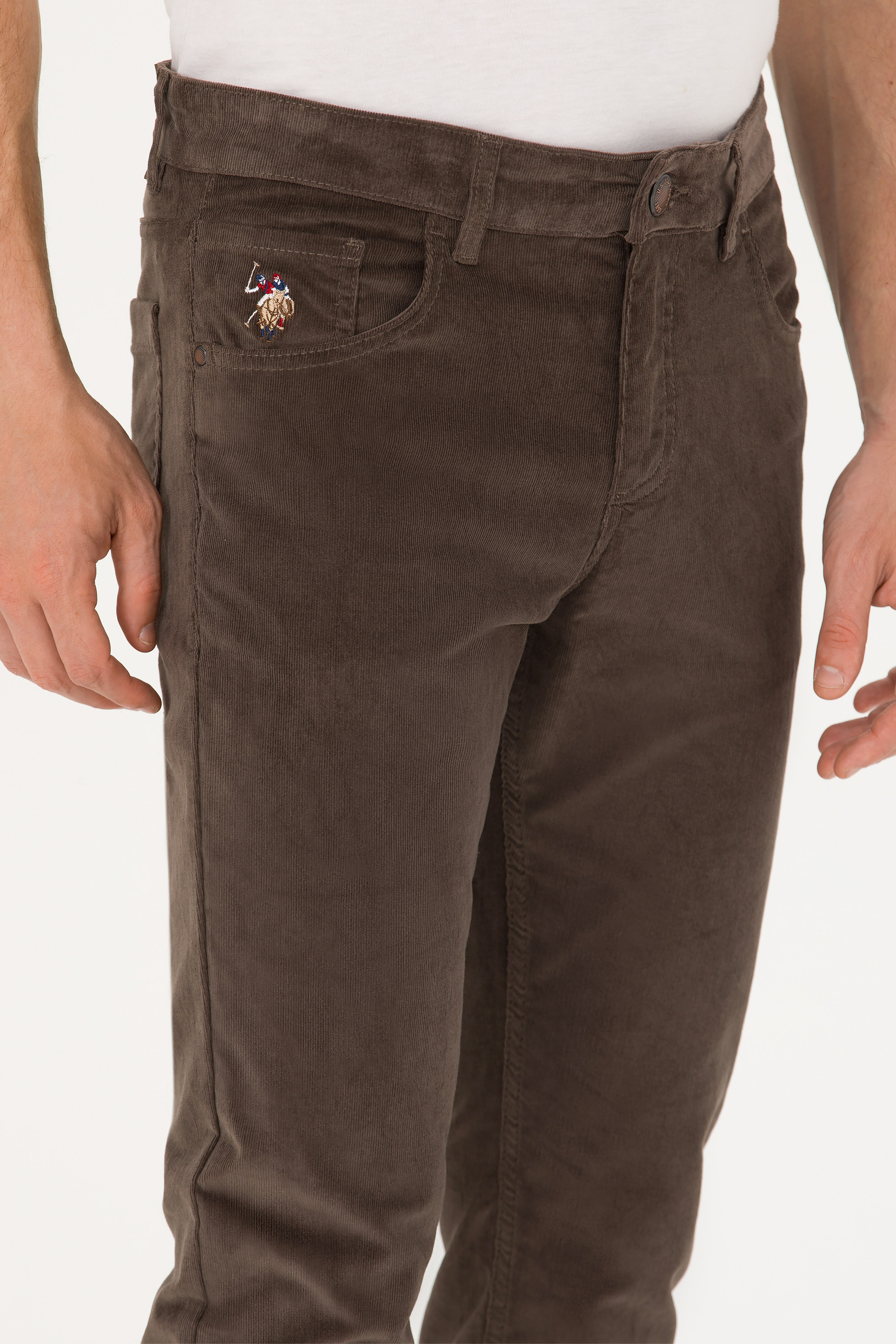 Erkek Slim Fit Vizon Kanvas Pantolon - Image 5