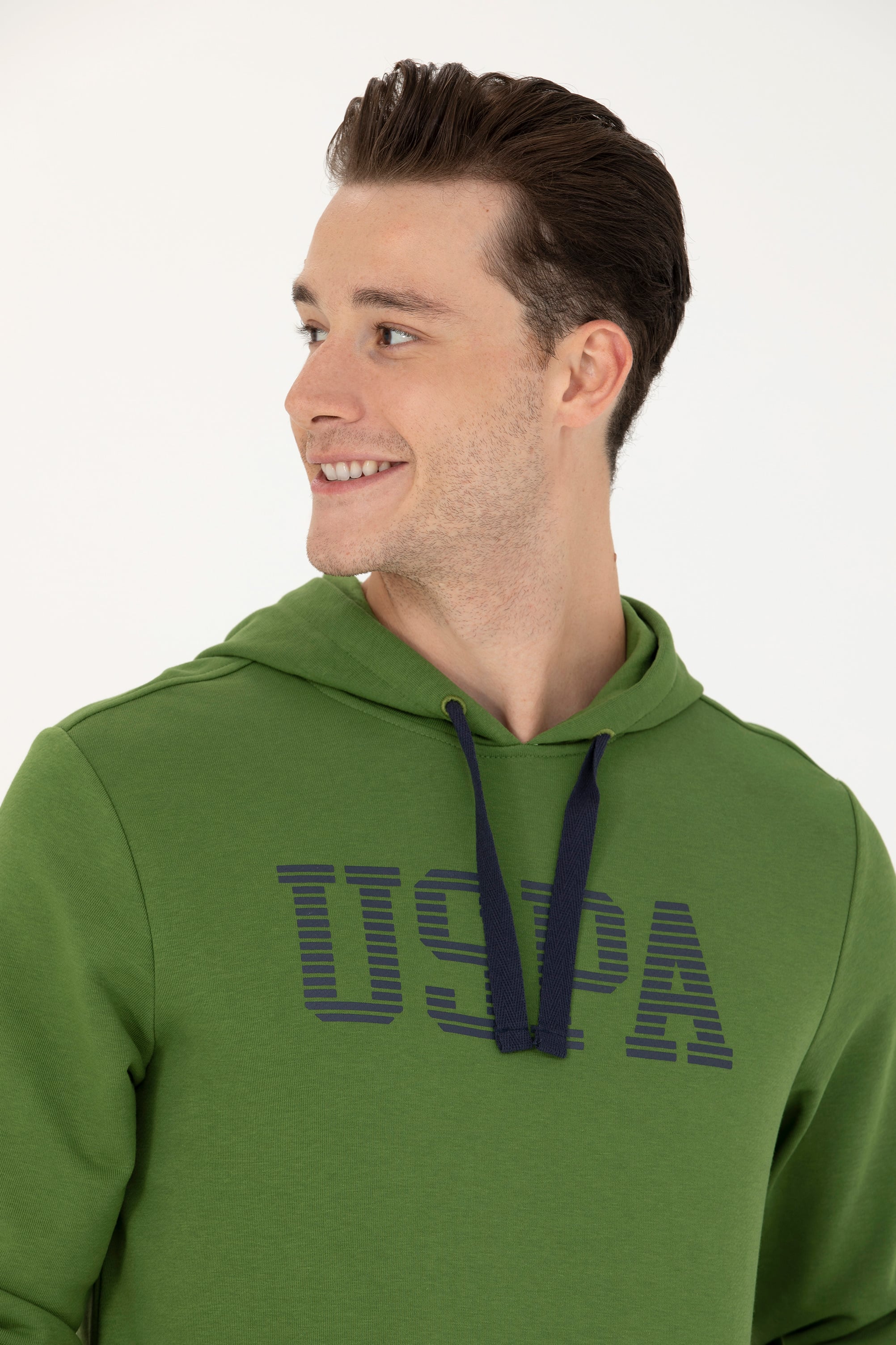 Erkek Yeşil Basic Sweatshirt - Image 3