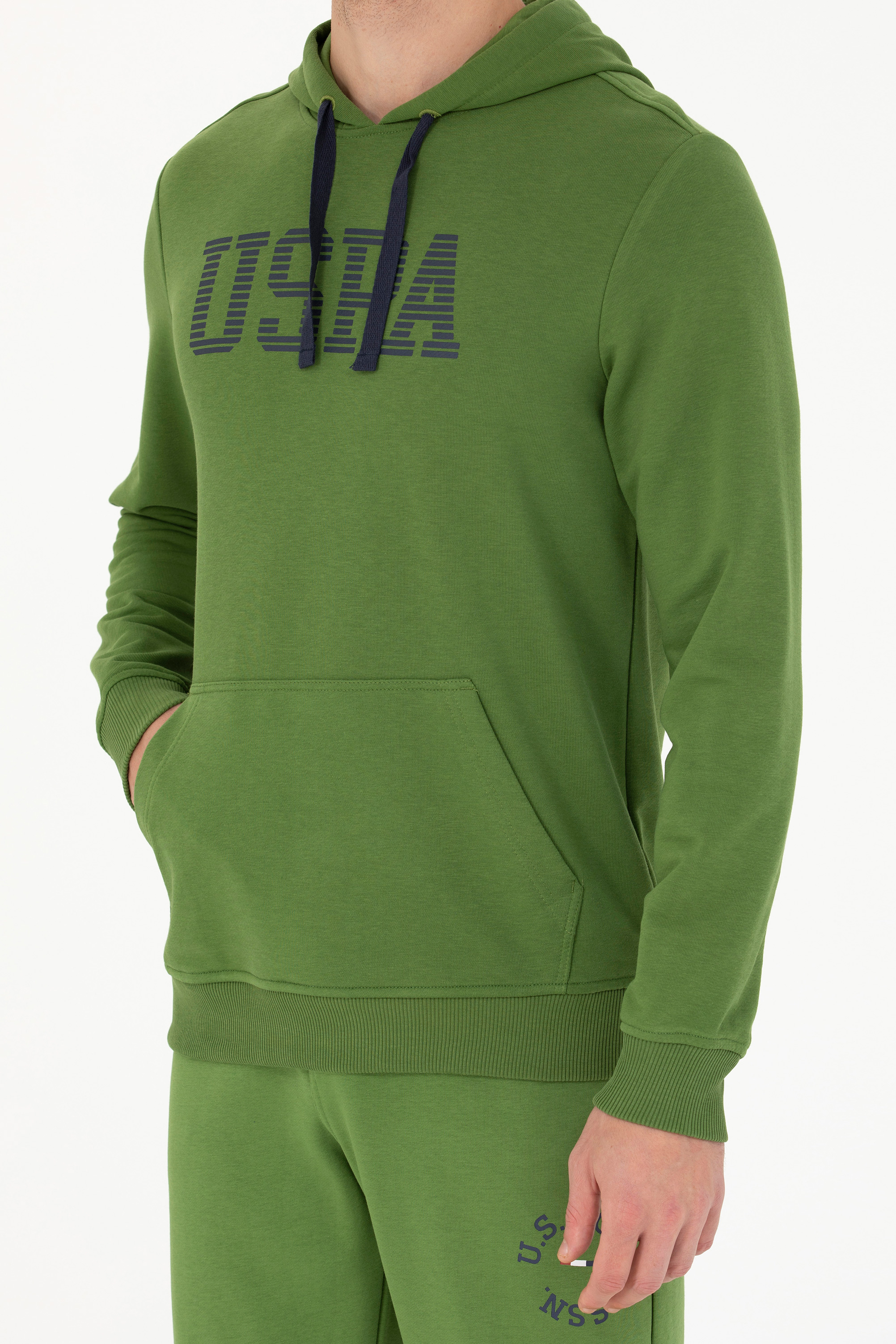 Erkek Yeşil Basic Sweatshirt - Image 7