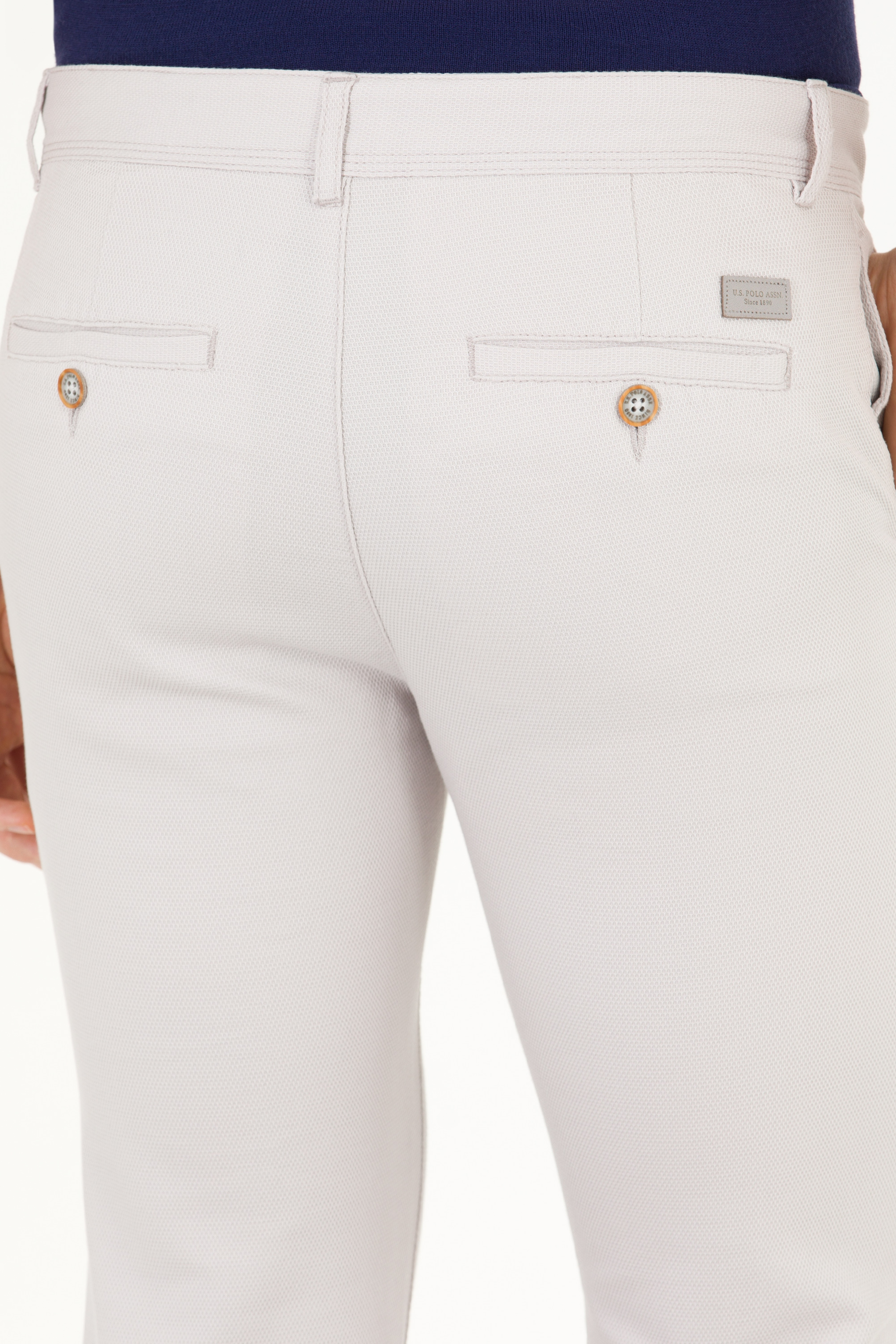 Erkek Slim Fit Açık Gri Kanvas / Chino Pantolon - Image 7