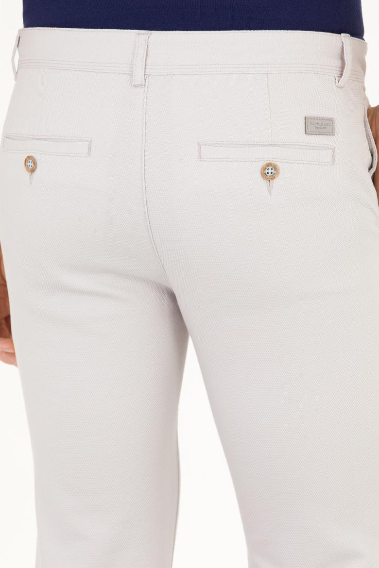 Erkek Slim Fit Açık Gri Kanvas / Chino Pantolon - 50266090095