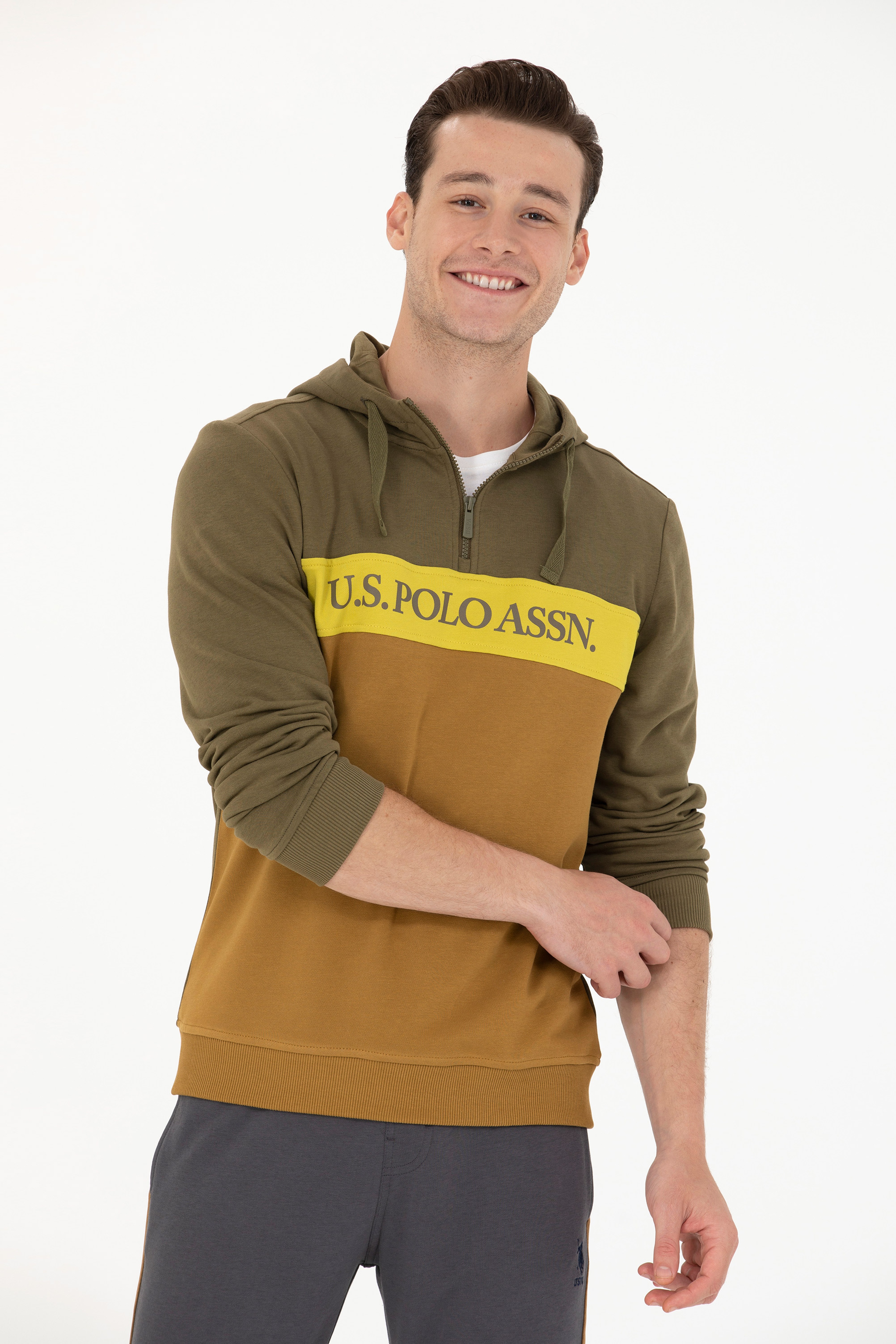 Erkek Haki Sweatshirt - Image 3