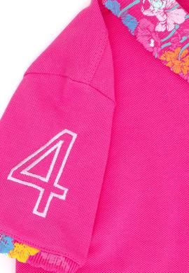 Kız Çocuk Fuşya Basic Polo Yaka Tişört - 50265667122