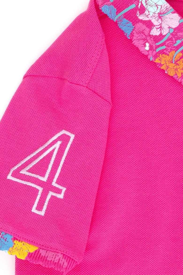 Kız Çocuk Fuşya Basic Polo Yaka Tişört - 50265667122