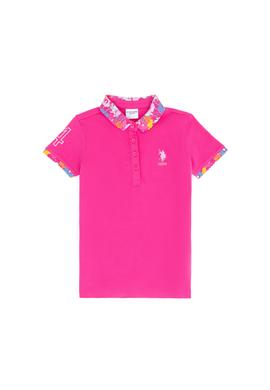 Kız Çocuk Fuşya Basic Polo Yaka Tişört - 50265667122