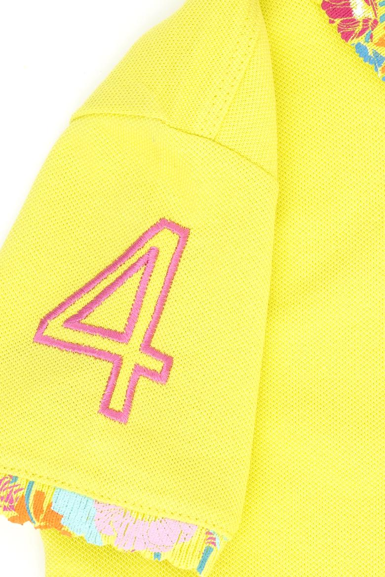 Kız Çocuk Neon Sarı Basic Polo Yaka Tişört - 50265667155