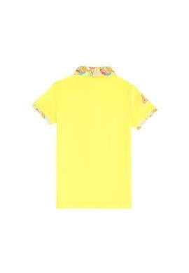 Kız Çocuk Neon Sarı Basic Polo Yaka Tişört - 50265667155