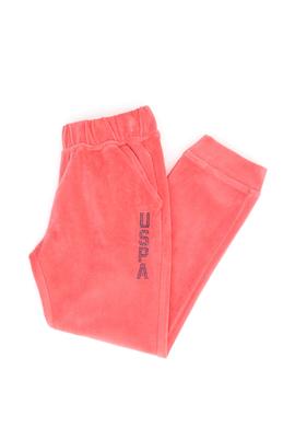 Kız Çocuk Pembe Taş Detaylı Kadife Eşofman Altı - 50272437083