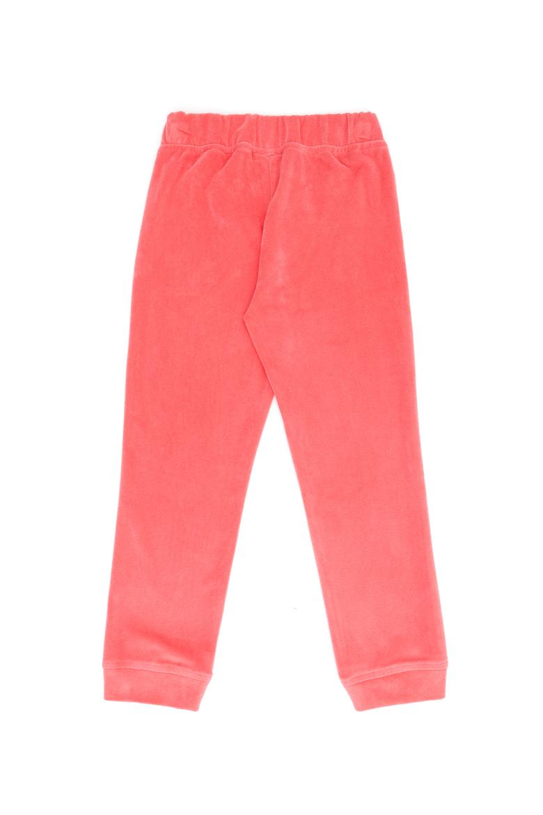 Kız Çocuk Pembe Taş Detaylı Kadife Eşofman Altı - 50272437083