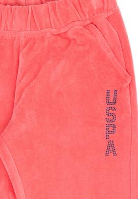 Kız Çocuk Pembe Taş Detaylı Kadife Eşofman Altı - 50272437083